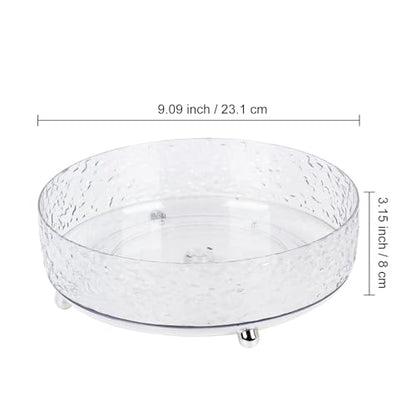 360° Rotating Makeup Organizer, 9" Clear Perfume Organizer Turntable Lazy Susan for Vanity, Pantry, Bathroom Counter, Cabinet, Spinning Cosmetic Storage Holder for Skincare, Perfume, Lotions - size: 9 inch