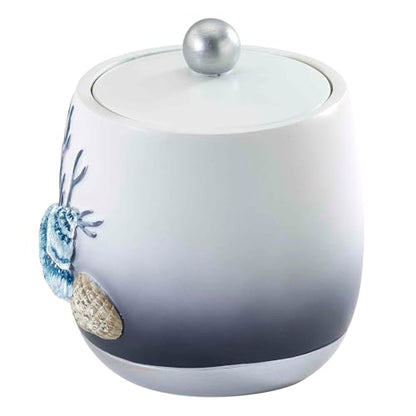 Avanti Linens – Bathroom Accessory, Resin Countertop Accessories, Oceanscape Inspired Bathroom Decor (Blue Lagoon Collection) - size: Covered Jar