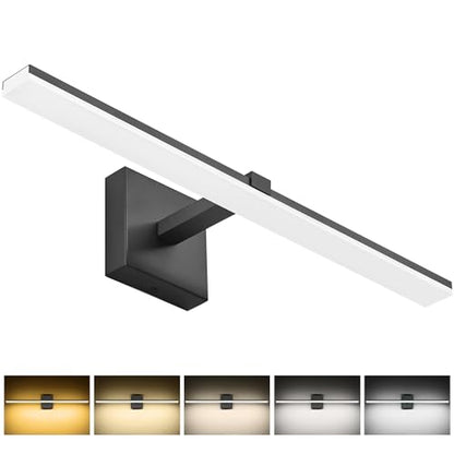 Black Bathroom Light Fixtures Modern Vanity Lights for Bathroom 24in LED Bath Lights Bar 5CCT Dimmable - color: Black- 5CCT& Dimmable, size: 24-inch