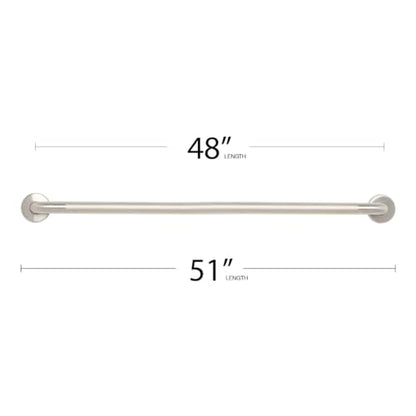 Seachrome 48" Wall Mount Grab Bar, 1 ¼" Diameter, Concealed Flanges, ADA Compliant, Peened with Satin Ends - size: 48 Inch