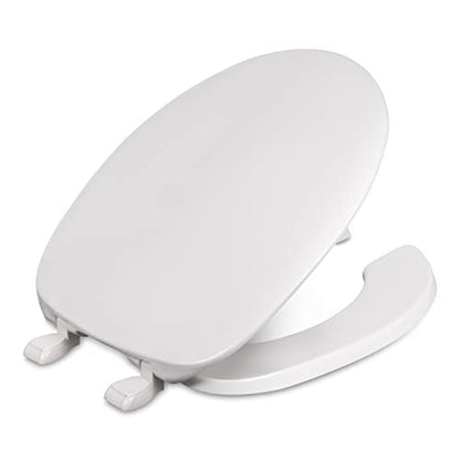 Centoco Round Toilet Seat, Residential/Light Commercial, 220-001 White | Plastic, Closed Front with Cover, Regular Duty Residential or Light Weight Commercial Use, Heavy Duty Hinge - color: White, size: Round, style: Open Front