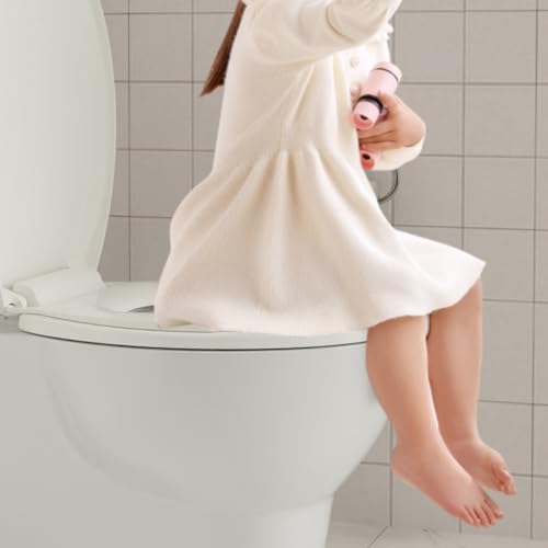 Round Toilet Seats with Toddler Seat Built In, Potty Training Toilet Seat Round Fits Both Adult and Child，with Slow Close and Magnets,Safe PP Material Easy Clean,Biscuit - color: Biscuit, size: Round with Toddler Seat