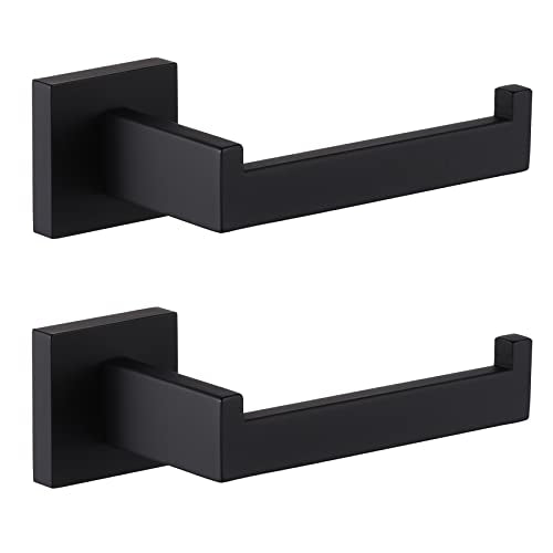 KOKOSIRI Black Toilet Paper Holders Bathroom Toilet Paper Roll Holder SUS304 Stainless Steel Contemporary Wall Mounted, 2 Pack, B2003BK-P2 - color: Matte Black, size: Without Shelf(2 Pack)