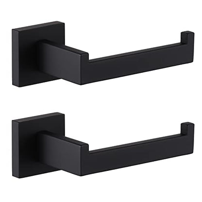 KOKOSIRI Black Toilet Paper Holders Bathroom Toilet Paper Roll Holder SUS304 Stainless Steel Contemporary Wall Mounted, 2 Pack, B2003BK-P2 - color: Matte Black, size: Without Shelf(2 Pack)