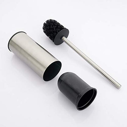 BGL Toilet Brush Holder Brushed Nickel, Stainless Steel 304 Brushed Nickel Round Freestanding Toilet Bowl Brush and Holder for Bathroom - color: Brushed Nickel