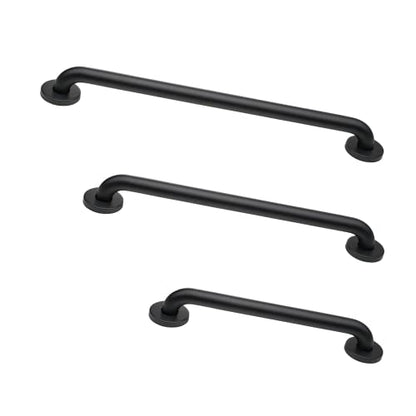 ADA Grab Bar Bundle, Matte Black, Pack of 3, 18/36/42 in | 1.5 in Diameter, Toilet Grab Bars, Commercial Restrooms, Shower Use, Bundle of Multiple Lengths - color: Matte Black