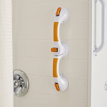 McKesson Plastic Rotating Suction Cup Bathroom Grab Bar, 9.75 in, 1 ct | Rotating Suction-Cup Grab Bar,White / Yellow,Plastic,Not Made with Natural Rubber Latex - size: 19-3/4 Inch Length (1 ct)