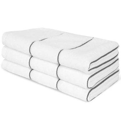 Hand Towels Set, 3-Pack Cotton Washcloths, 12x20 Inch, White | 480GSM, Premium Quality Cloths, Highly Absorbent and Soft Feel Towels for Bathroom, Gym, Shower, Hotel, and Spa