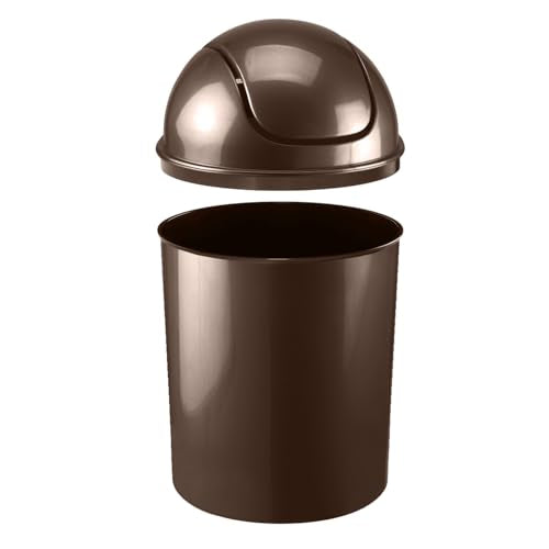 Umbra 1.25 Gallon Mini Waste Can with Removable Swing-Top Lid - Small Garbage Bin for Kitchen, Bathroom, Bedroom, Office - Compact Trash Can Fit Under Tables & Counters - Bronze - color: Bronze