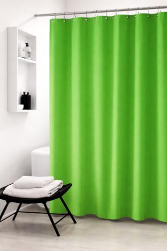 Lime Green PEVA Shower Curtain Liner 70x72 | Waterproof, Rust Resistant Metal Grommets - color: Lime Green