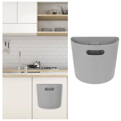 Veemoon Plastic Wall Mounted Trash Can Kitchen Waste Bin with Hanging Design, No Need to Bend, Simple Style, Smooth Polished Surface for Home, Bathroom, or Office Use