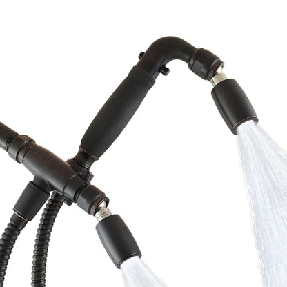 High Sierra® - Solid Lead-Free Metal 4-Way Combo CLASSIC™ Fixed and Handheld Shower Head with Hose. Run Separately or Both at Full Flow - 1.8 GPM per Shower Head - Oil Rubbed Bronze Finish - color: Oil Rubbed Bronze, size: 1.8 GPM