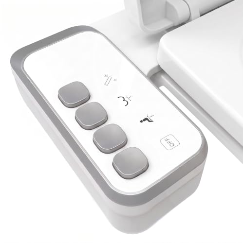 Bidet Attachment – Non-Electric Fresh Water Toilet Bidet with One-Touch Start/Stop Cleaning, Adjustable Water Pressure, Self-Cleaning Front & Rear Nozzles, 5-Min Easy Installation (White)