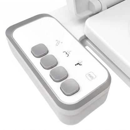 Bidet Attachment – Non-Electric Fresh Water Toilet Bidet with One-Touch Start/Stop Cleaning, Adjustable Water Pressure, Self-Cleaning Front & Rear Nozzles, 5-Min Easy Installation (White)
