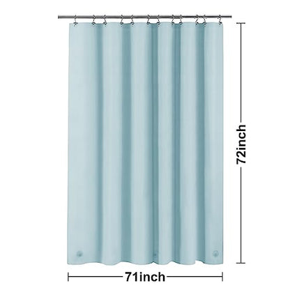 Barossa Design Shower Curtain Liner Light Blue, Standard Size | Premium PEVA, BPA & PVC Free, No Chemical Smell, Metal Grommets, Lightweight Shower Curtain with 3 Magnets for Bathroom - color: Light Blue, size: 72"W x 72"L (Pack of 1)
