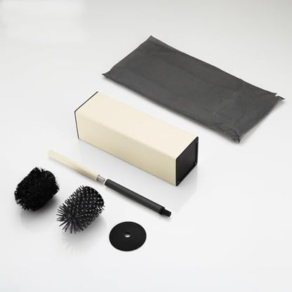 Toilet Brush and Holder Set White Freestanding for Bathroom - color: White