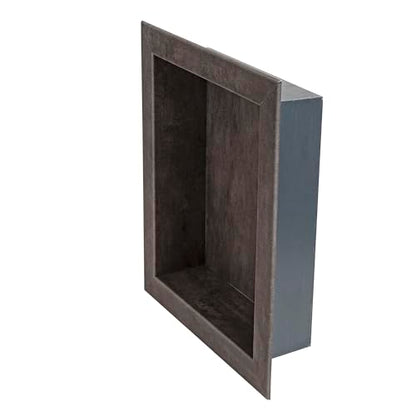 Palisade 17.5 in x 15.5 in Vinyl Shower Niche Ashen Slate | Waterproof Shower Insert - color: Ashen Slate
