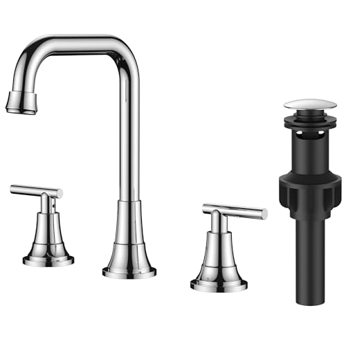 FORIOUS 3 Hole Bathroom Faucet Polished Chrome, 8 Widespread Faucet Chrome | 8 Inch Widespread Bathroom Faucet 3 hole Vanity and 4 Inch Bathroom Faucet Centerset 2 Hole for B2B Commercial, Spare Aerator - color: Chrome, style: Traditional