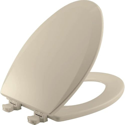 Bemis 1500EC 146 Almond Elongated Molded Wood Toilet Seat with Easy-Clean & Change Hinge - color: Almond, size: Elongated