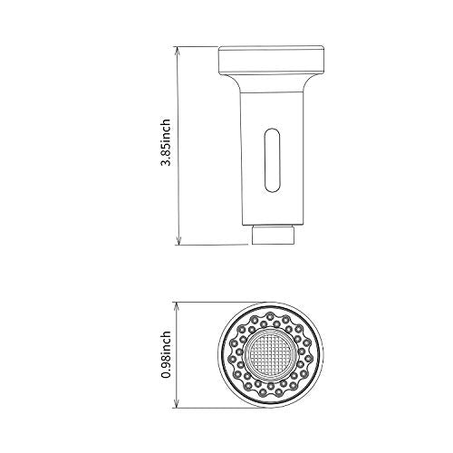 Highly efficient water-saving kitchen sink spray head G1/2 dual-function pull-down nozzle(Polished) - size: Polished