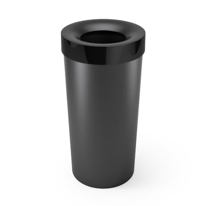 Umbra Vento Kitchen Trash Can – Large 16 Gal (62 L) Open Top Garbage Can for Home & Office – Modern Clean Design, Black - color: Black
