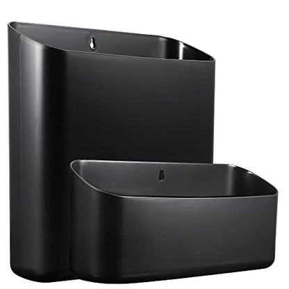 Picowe Magnetic Laundry Storage, Large Lint Holder Bin for Laundry Room, Space-Saving Trash Container Hanging on Dryer, Washer or Wall Mount Trash Bin (Black) - size: L+ M - Black