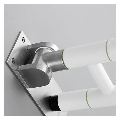 Toilet Grab Bar, Folding Safety Rail for Elderly, Non-Slip ABS Plastic, Flip Up Down Design - color: White