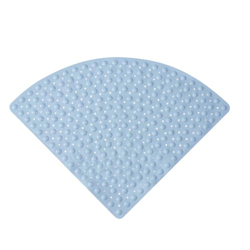 Mrcrypos Corner Shower Mats 21 x 21 Inches for Inside Shower,Baby Blue | Bath Mat with Suction Cups and Drain Holes,Quick Dry Bathmat Machine Washable Shower Stall Mats for Bathroom - color: Baby Blue, size: 21" x 21" (Corner)