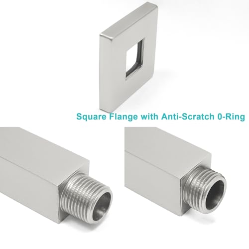 Enga Brass 6-Inch Straight Shower Arm with Flange, Brushed Nickel - color: Brushed Nickel, style: 6 Inch