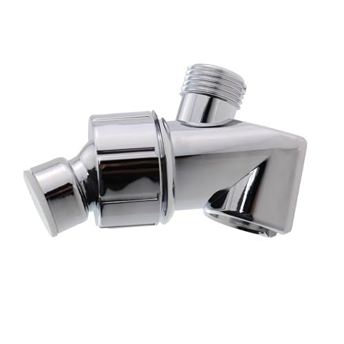 84x60mm Shower Arm Holder Handheld Shower Head Holder Silver 360 Degree Adjustable Direction Steel Ball Shower Bracket for Connecting Shower Arm and Shower Hose