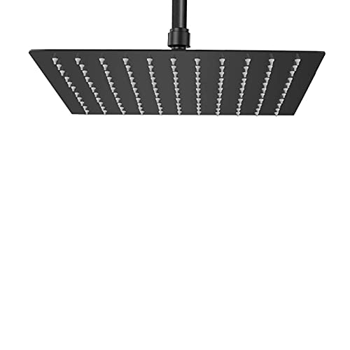 NearMoon Rain Shower Head, High Flow Stainless Steel Square Rainfall Shower, High Pressure Design, Awesome Shower Experience Even At Low Water Flow (10 Inch, Matte Black) - color: Matte Black, size: 10 Inch Square