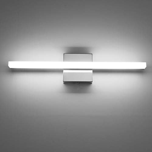 24 Inch Vanity Lights Above Mirror Modern Gentle Lighting Bar for Bathroom, LED Lámparas para Baño sobre Espejo Modernas Chrome Long Restroom Lamp Fixtures for Makeup Daylight 6000K - color: 6000K, size: 24inch