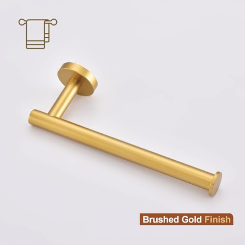 TASTOS Hand Towel Holder Towel Ring Brushed Gold, Premium Stainless Steel Hand Towel Bar Heavy Duty Wall Mounted Modern Bath Accessories, 9 Inch Towel Rack for Bathroom Kitchen - color: Brushed Gold