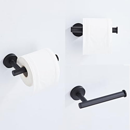 Matte Black Bathroom Hardware Set 5 Piece with Towel Racks for Bathroom, SUS304 Stainless Steel Bath Towel Bar Set, 24 Inch Wall Mounted Accessories Kit… - color: Matte Black