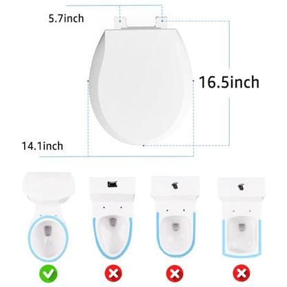 Toilet Seat Round 16.5 Inch, Quick Release & Soft Close, Anti-Slip Never Loosen, Easy Clean, White, PP Material - color: White, size: Updated Quick-Release