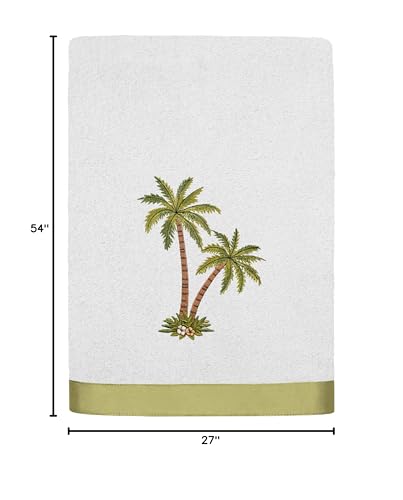 Flourish 4-Piece Premium Towel Set, Island Style Embroidery, Plush Turkish Cotton, Durable & Quick Dry, Elegant Bath Ensemble, 2 Bath 2 Hand Towels, Silver - color: Silver, size: 2 Pcs Bath 2 Pcs Hand Towel