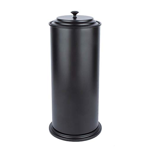 JS Jackson Supplies Free Standing Extra Large Toilet Paper Holder - Matte Black - color: Black