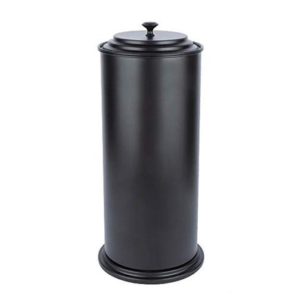 JS Jackson Supplies Free Standing Extra Large Toilet Paper Holder - Matte Black - color: Black