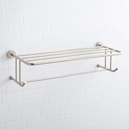 Signature Hardware 296447 Ceeley 24-1/8" Brass Towel Rack - color: Brushed Nickel