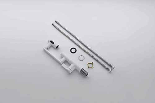 Rotatable Bathroom Faucet with Temperature Display in Fahrenheit (Batteries-Free), 3 Water Outlet Modes, White, BF2204-4 - color: White