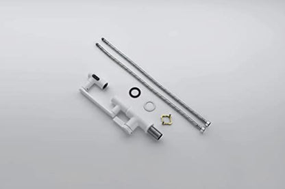 Rotatable Bathroom Faucet with Temperature Display in Fahrenheit (Batteries-Free), 3 Water Outlet Modes, White, BF2204-4 - color: White