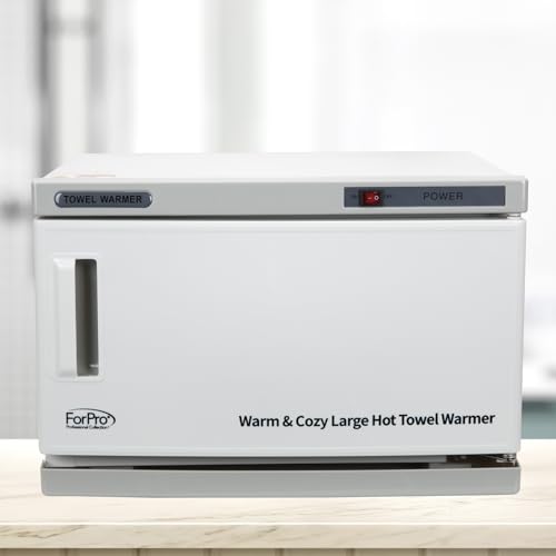 ForPro Warm & Cozy Hot Towel Warmer, Large 16L Capacity Cabinet, Stainless Steel Rack, White - size: Large 16L