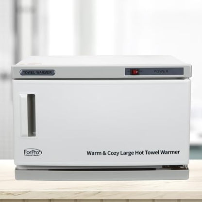 ForPro Warm & Cozy Hot Towel Warmer, Large 16L Capacity Cabinet, Stainless Steel Rack, White - size: Large 16L