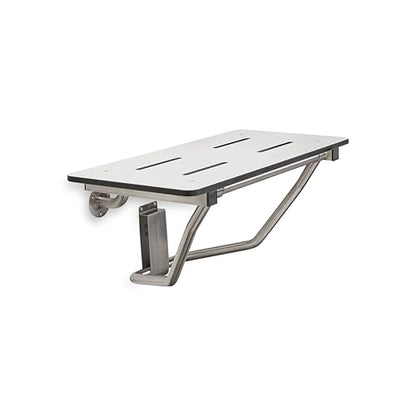 Seachrome Lift-Assist Shower Seat, Yoke-Style Bench, Wall Mount, 30" x 15", Solid White Phenolic - color: White, size: 30 inch