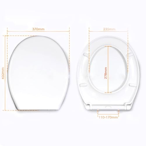 Ram® White Quick Release Soft Close Toilet Seat with Hinges Bathroom Bowl Seating ABS Toilet Seat
