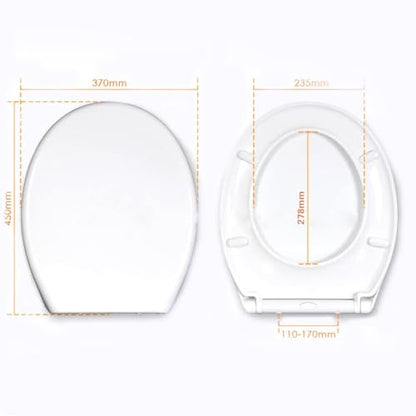 Ram® White Quick Release Soft Close Toilet Seat with Hinges Bathroom Bowl Seating ABS Toilet Seat
