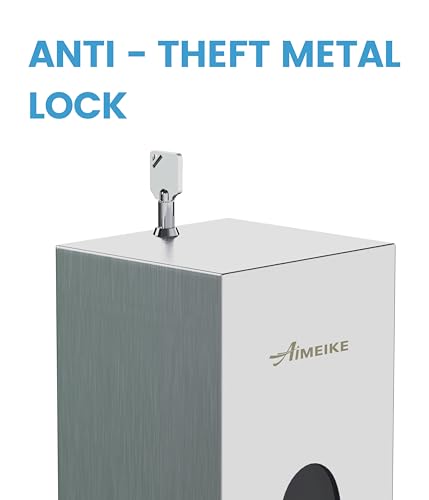 Commercial Automatic Wall-Mount Soap Dispenser, Stainless Steel | Touchless 800 mL dispenser with stainless steel exterior, oval window and keyed lock; requires 6 AA batteries, not included. - color: 2001 Silver