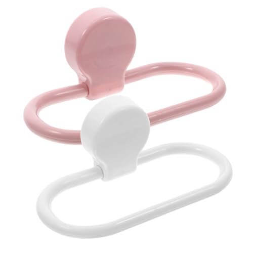 2pcs Adhesive Towel Rings for Bathroom Wall Mounted No Drill Hand Towel Holder Rack for Kitchen and Bathroom Space Saving Cabinet and Door Mounted Storage