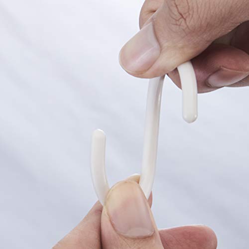 36 Pcs Plastic White Shower Curtain Rings Curtain C Rings Hooks Hanger Bath Drape Loop Clip Glide