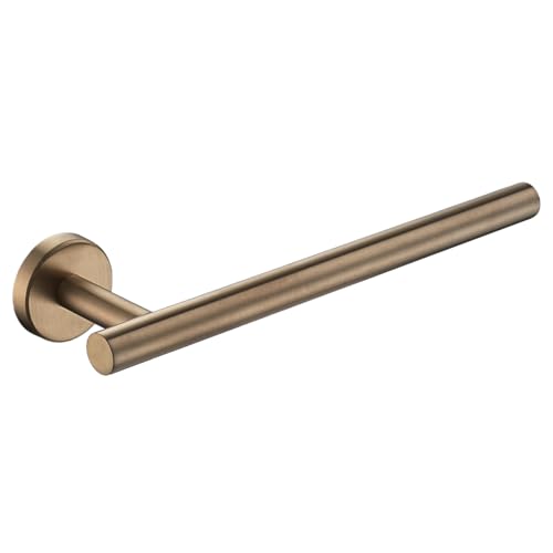 JQK 10 Inch Hand Towel Holder Towel Ring Champagne Bronze, Thicken 0.8mm 304 Stainless Steel Bathroom Hand Towel Bar, 9 Inch Useable Length Wall Mount Towel Rack, THH110L9-CB - color: Champagne Bronze